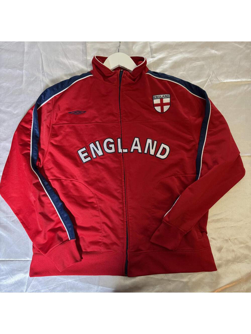 Umbro England Full Zip Track Jacket Red Y2K Soccer Medium